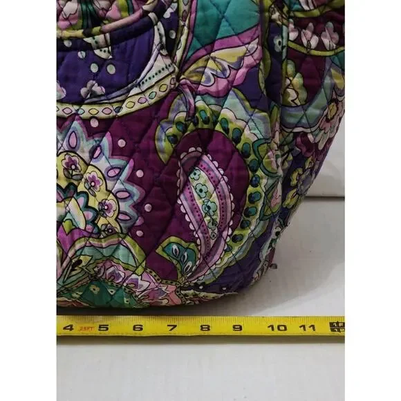 Vera Bradley retired quilted Mandy tote bag in a plum crazy paisley pattern. - Picture 4 of 16